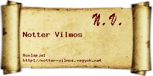 Notter Vilmos névjegykártya